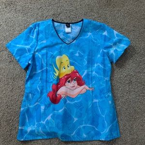 Disney Little Mermaid Scrub Top